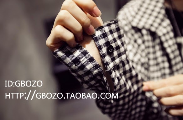 เสื้อคลุมตัวยาว เกาหลี ผ้าฝ้าย พิมพ์ลายตาราง มีกระดุมหน้า + กระเป๋าข้าง พร้อมส่งจ้า ดำ