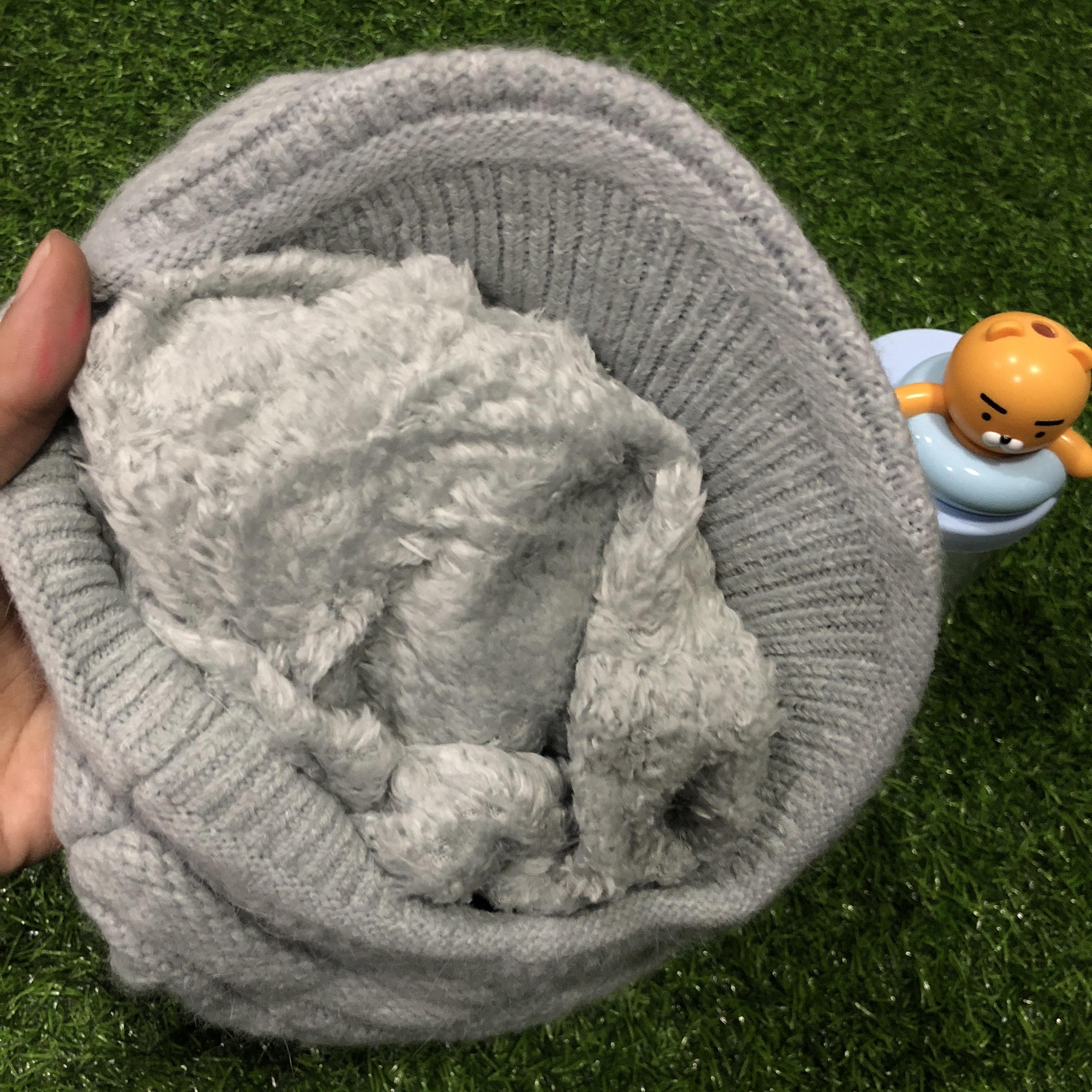 หมวกกันหนาว หมวกไหมพรมกันหนาวผู้หญิง ด้านในบุขนอุ่น แบบหวานๆ น่ารัก มีหลายสีให้เลือก พร้อมส่งจ้า