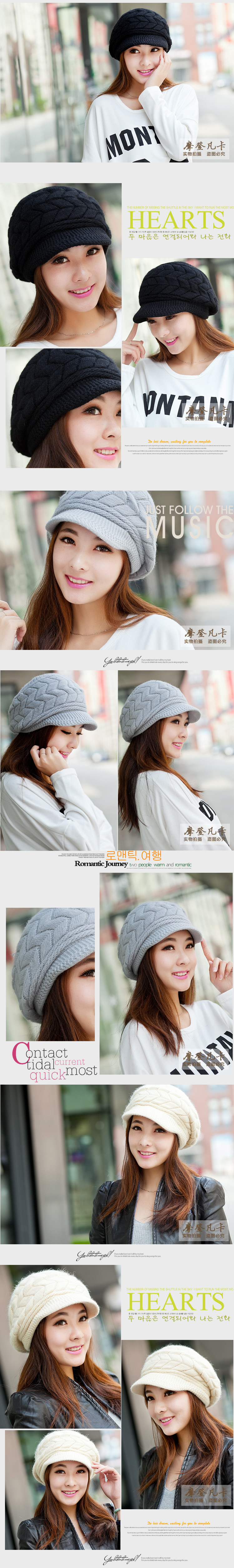 หมวกกันหนาว หมวกไหมพรมกันหนาวผู้หญิง ด้านในบุขนอุ่น แบบหวานๆ น่ารัก มีหลายสีให้เลือก พร้อมส่งจ้า