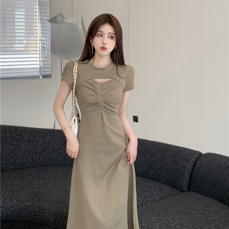 เดรสแขนสั้น มีไซส์ L-4XLอก 38-47 นิ้ว ใส่ได้ทั้งสาวหุ่นดีน่ารักจนถึงสาวอวบพลัสไซส์ จัดส่งฟรี! ทักแชทสั่งซื้อ