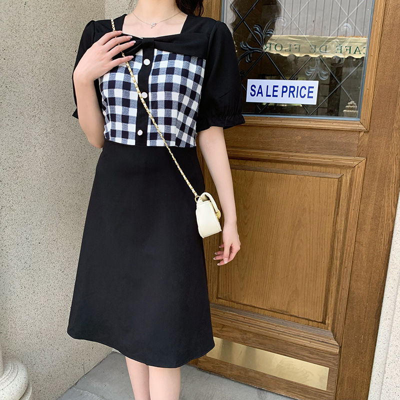 เดรสแขนสั้น มีไซส์ L-4XLอก 38-47 นิ้ว ใส่ได้ทั้งสาวหุ่นดีน่ารักจนถึงสาวอวบพลัสไซส์