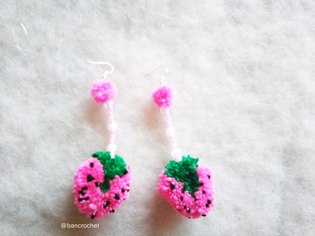 Bancrochet ต่างหูถักโครเชต์ crochet earring หลากสี 4-6 นิ้ว