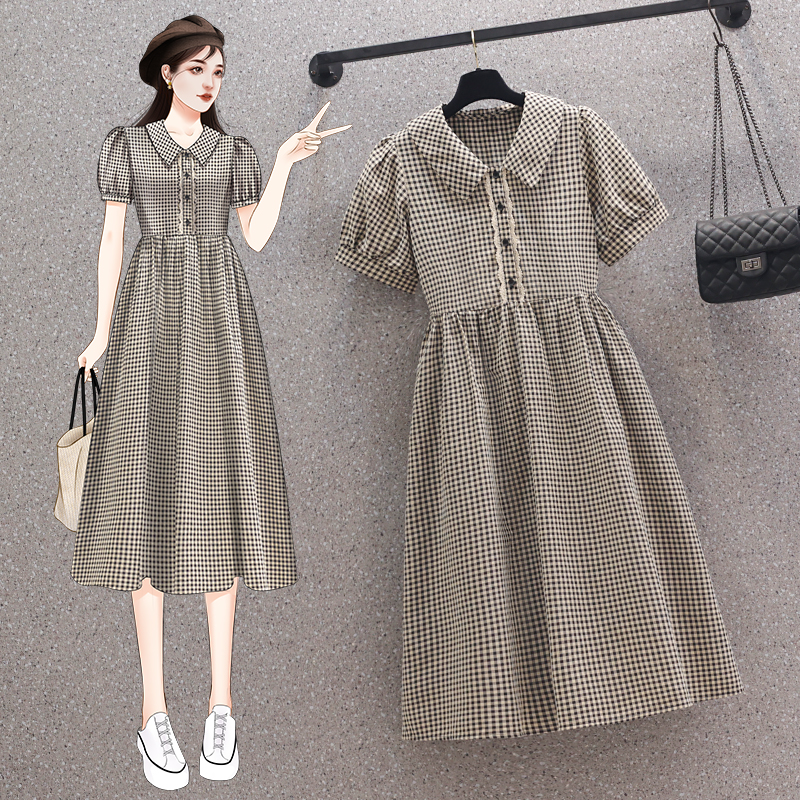 เดรสแขนสั้น มีไซส์ L-4XLอก 38-47 นิ้ว ใส่ได้ทั้งสาวหุ่นดีน่ารักจนถึงสาวอวบพลัสไซส์