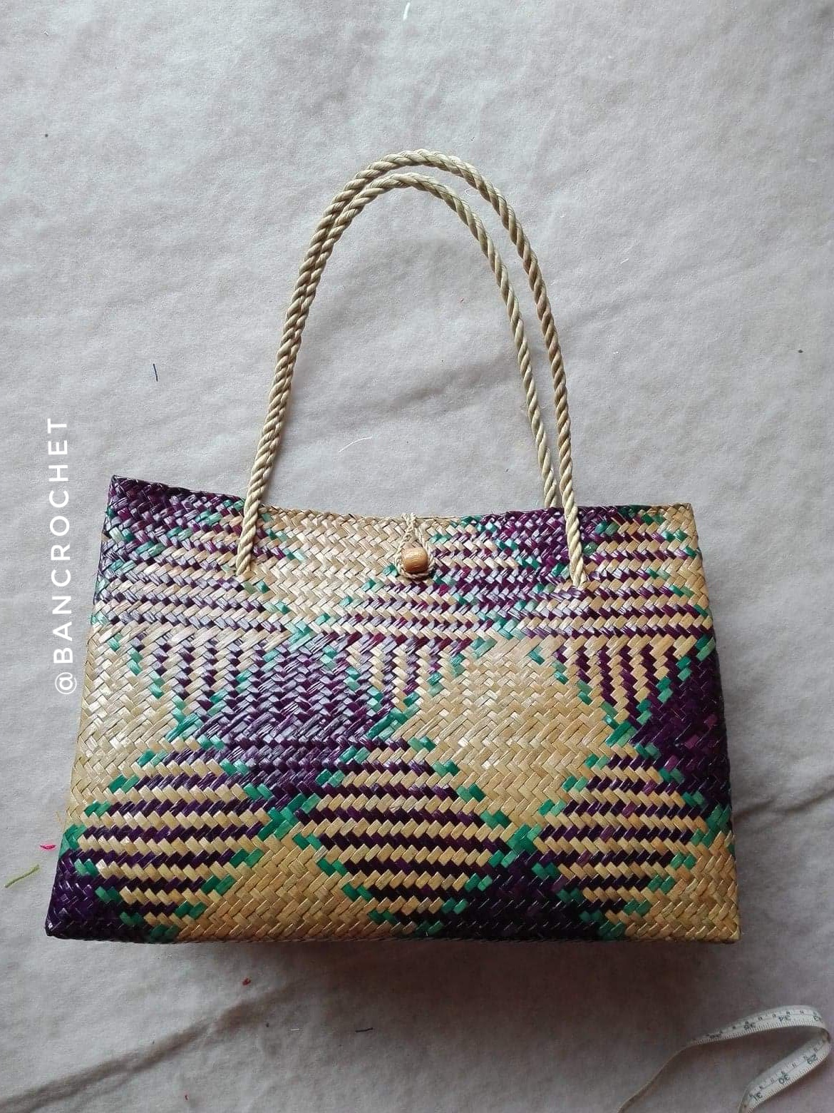 กระเป๋าสานกระจูด grajood thai basket bag หลากสี 11x15x5x20 นิ้ว