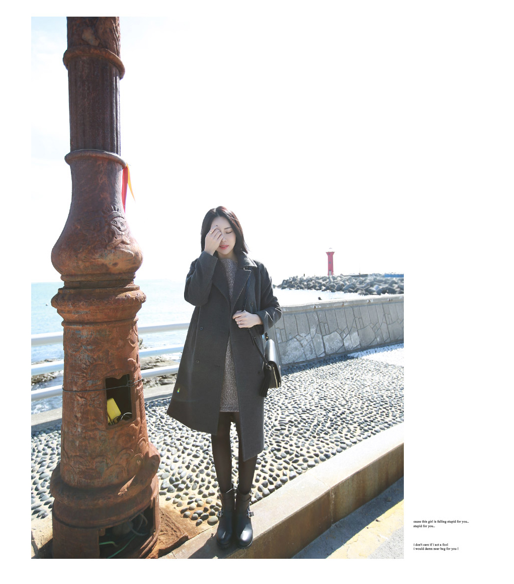 OverCoat เสื้อโค้ทกันหนาวตัวยาว สีเทาดำ งานดี ผ้าวูลเนื้อดีเรียบไม่เป็นขุย บุซับในกันลมอย่างดี พร้อมส่ง