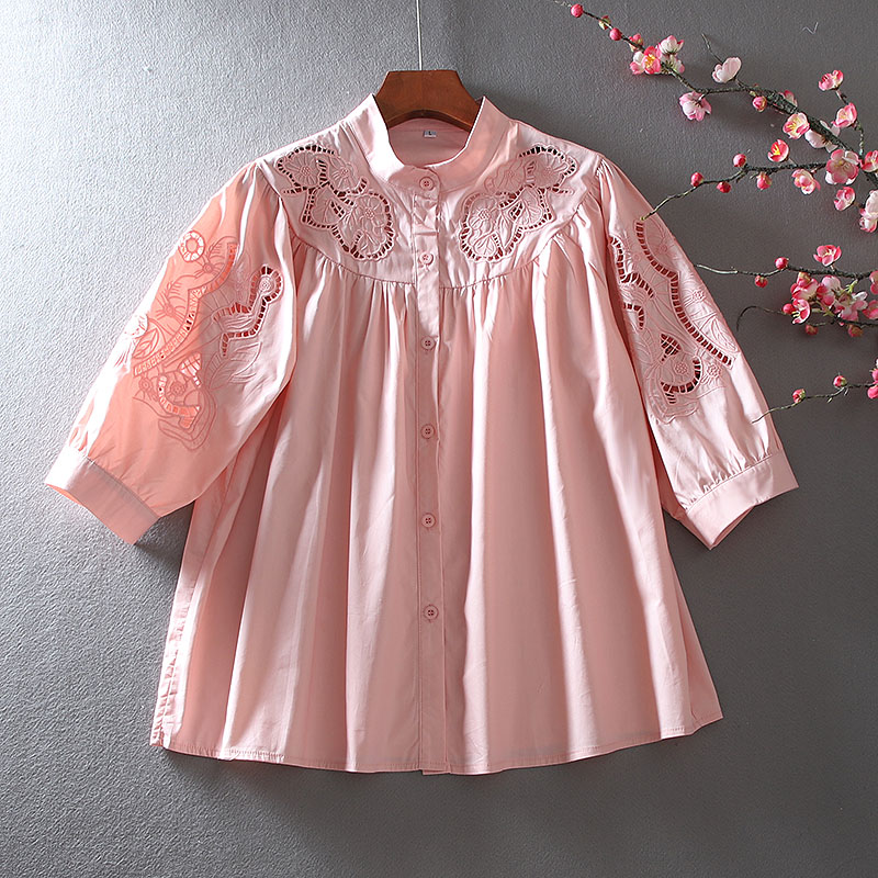 เสื้อลินิน เสื้อผ้าฝ้ายลินิน เสื้อเชิ้ตผ้าลินิน ปักลายสวยๆด้วยด้าย สไตล์VINTAGE