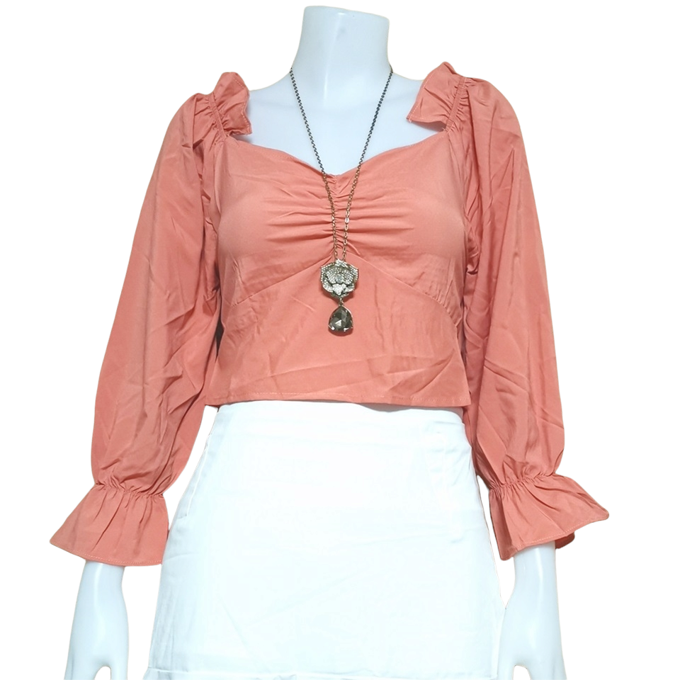 Blouse3892 รวมแบบเสื้อแฟชั่นวัยรุ่น เสื้อครอป เสื้อปาดไหล่ เสื้อสม็อค เสื้อรูดหน้า ผ้าไหมอิตาลี ผ้าชีฟอง งานแฟชั่นประตูน้ำ