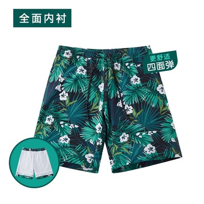 กางเกงขาสั้นผู้ชายกางเกงชายหาดกางเกงขาสั้น เอวยางยืด เนื้อผ้าดี ใส่สบาย ลายเท่