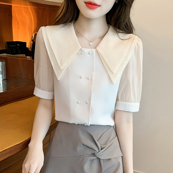 เสื้อลูกไม้ แขนสั้น