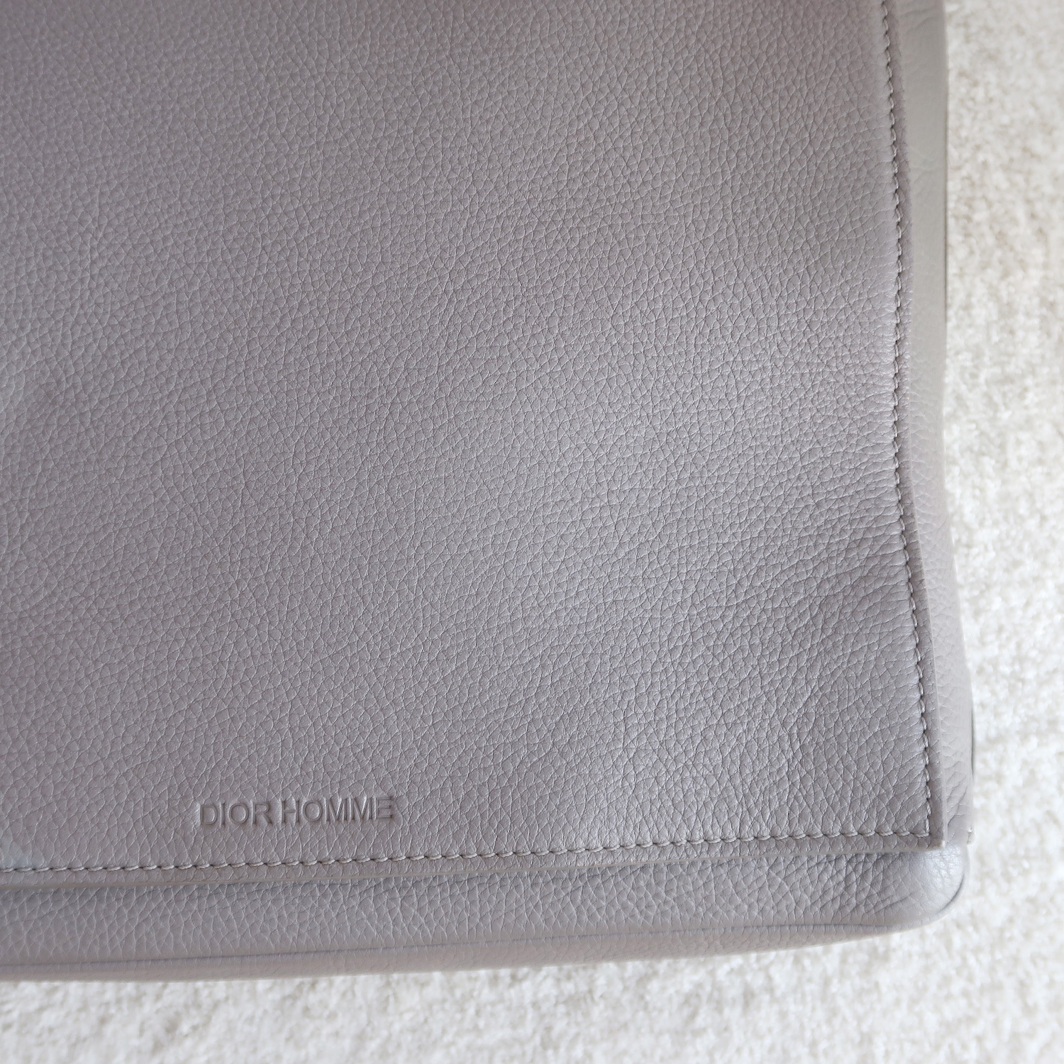 Dior Homme Grey Calfskin Messenger Bag