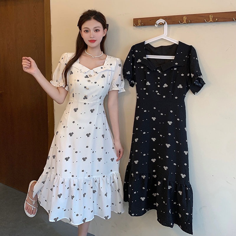 เดรสแขนสั้น มีไซส์ L-4XLอก 38-47 นิ้ว ใส่ได้ทั้งสาวหุ่นดีน่ารักจนถึงสาวอวบพลัสไซส์