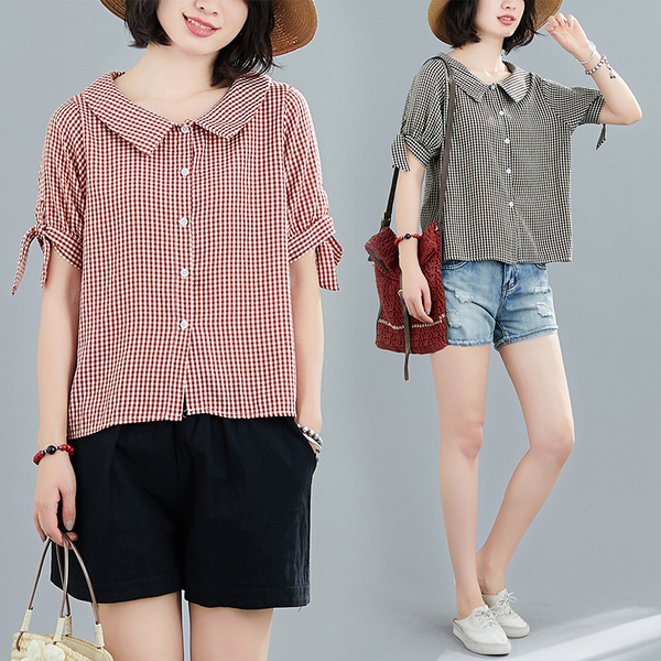เสื้อผ้าฝ้าย เสื้อผ้าลินิน สไตล์ฤดูร้อน BY Lian Zhi Cotton and linen art สไตล์VINTAGE มีขนาดไซส์อกประมาณ 35-40 นิ้ว
