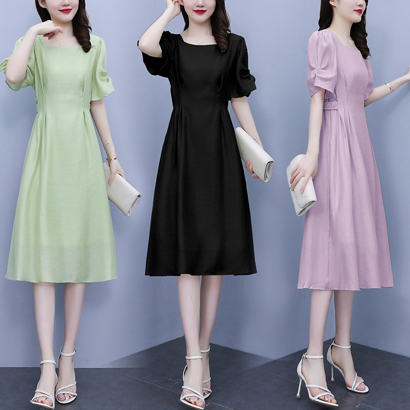 เดรสแขนสั้น มีไซส์ L-5XLอก 38-48 นิ้ว ใส่ได้ทั้งสาวหุ่นดีน่ารักจนถึงสาวอวบพลัสไซส์