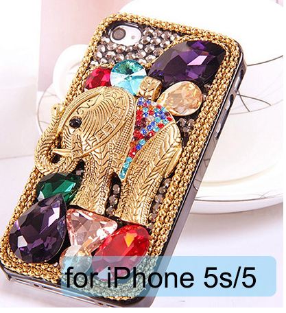เคส iPhone 5s 5 5g 4s 4 4g เคส 3D ติด คริสตัล Rhinestone เพชรเม็ดใหญ่ หลายสี ลาย ช้างทอง เคส DIY เคสยอดฮิต เพิ่มความหรู ให้โทรศัพท์ 739037_1