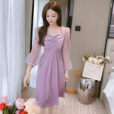 เดรสวัยรุ่น เดรสลูกไม้ชีฟอง By Meiyi women's clothing