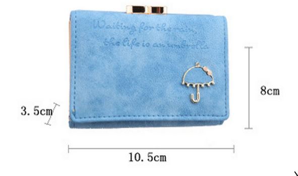 กระเป๋าสตางค์ผู้หญิง ใบสั้น กระเป๋าสตางค์ หนังนิ่ม มีหลายพับ ดีไซน์น่ารัก ใส่บัตรได้เยอะ มีหลายสี โลโก้ ร่มญี่ปุ่น กระเป๋าสตางค์ แบบเก๋ ๆ 966570