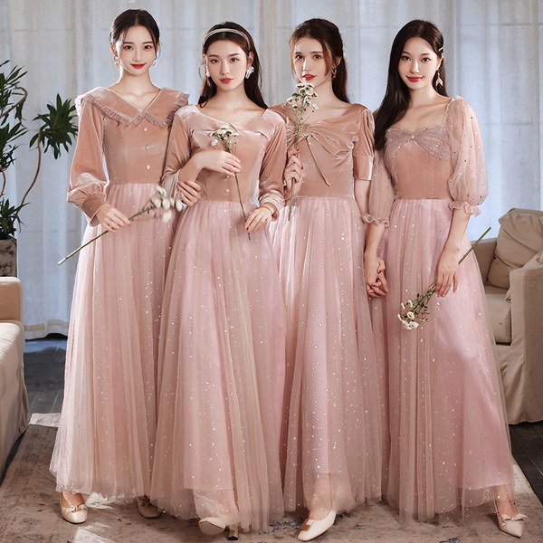 ชุดเพื่อนเจ้าสาวสีชมพู ชุดเพื่อนเจ้าสาว ชุดไปงานแต่งงาน