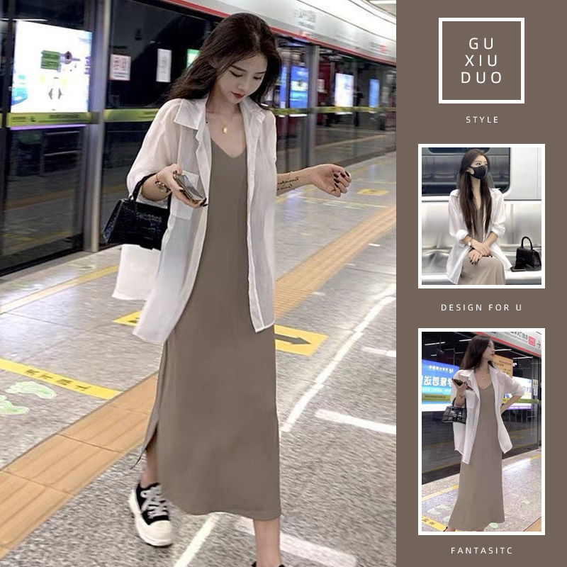 เดรสแขนสั้นมีไซส์L-4XLอก38-47นิ้ว