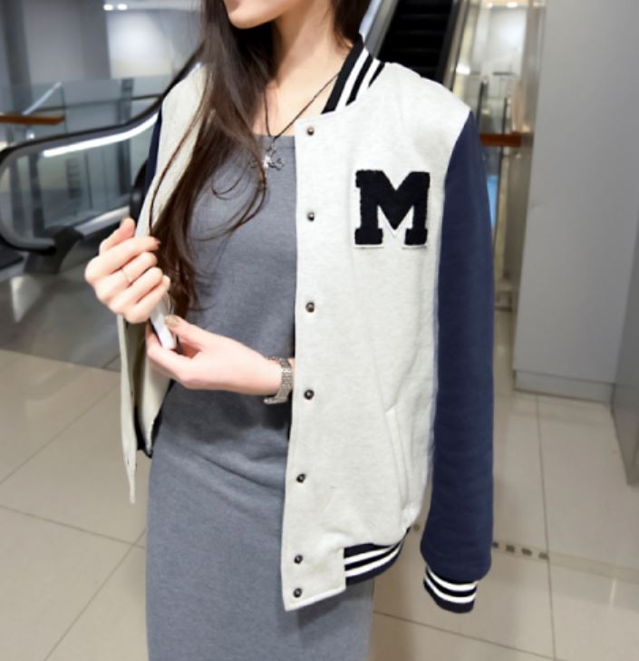 เสื้อคลุมเบสบอล ทรงสวยสีเทากรม น่ารักมาก พร้อมส่ง same pic