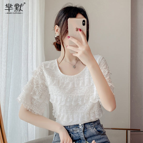 เสื้อลูกไม้ แขนสั้น