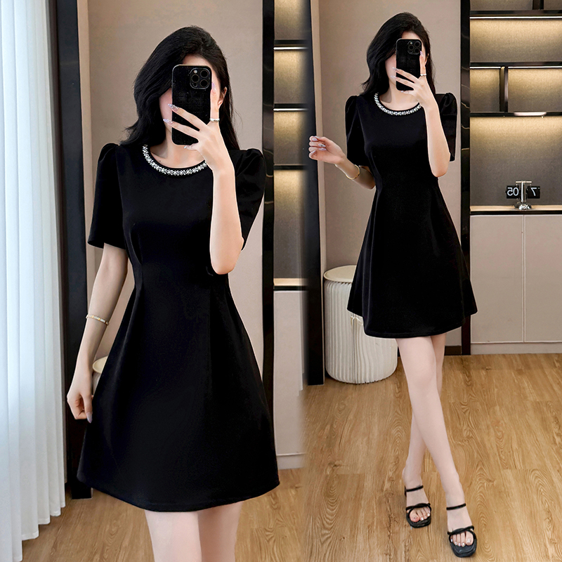 เดรสสีดำ ชุดเดรสคนอ้วน ชุดเดรสสาวพลัสไซส์ XL-5XL