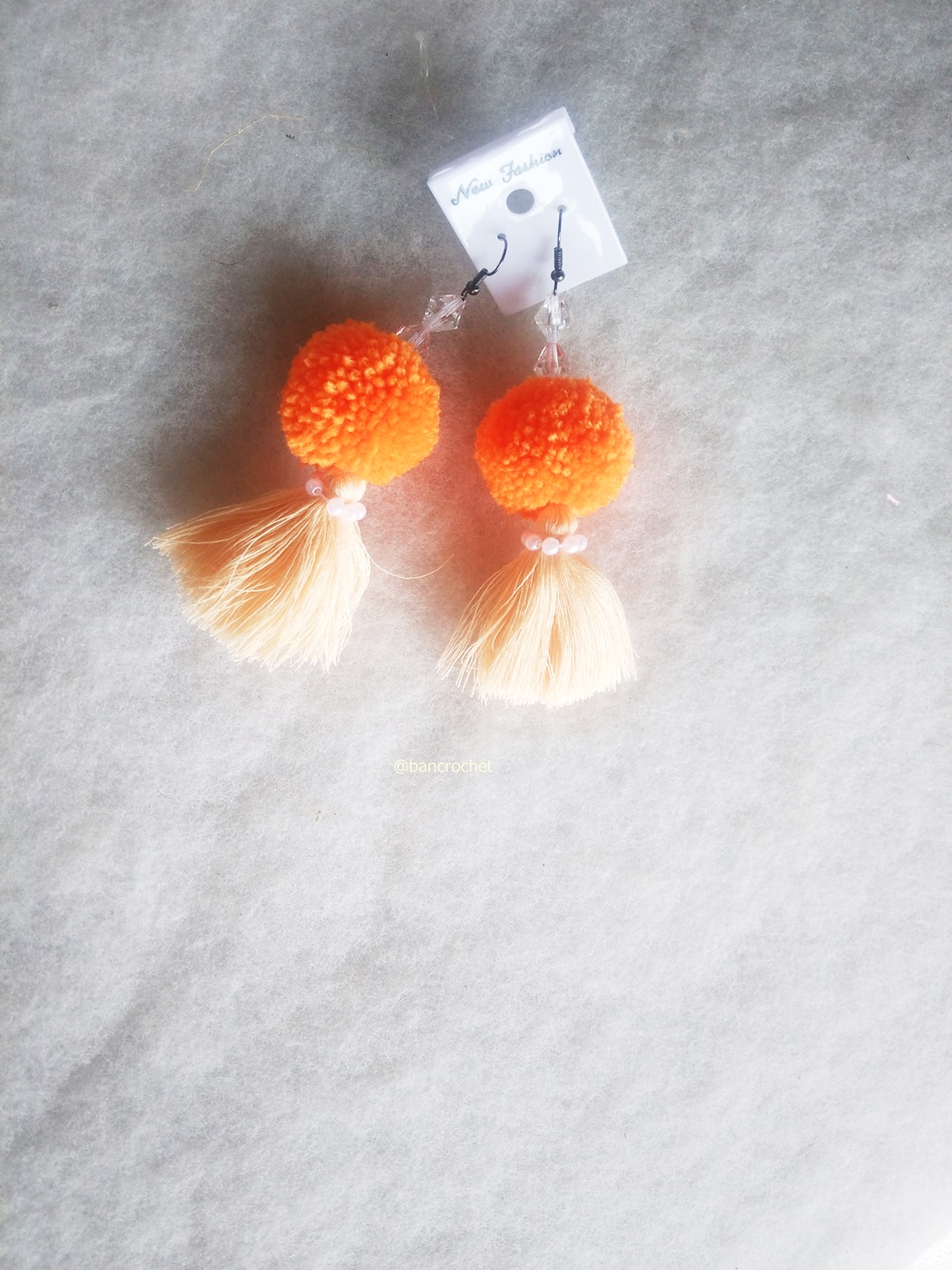 ต่างหูถักโครเชต์ crochet earrings หลากสี 5 นิ้ว