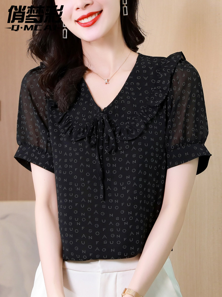 เสื้อชีฟอง เสื้อแฟชั่นสุภาพสตรีวัยผู้ใหญ่ มีไซต์ อก34นิ้ว-43นิ้ว