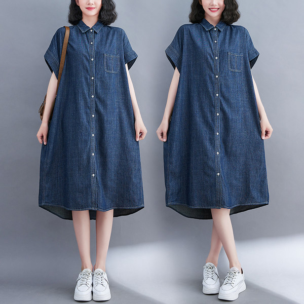 เสื้อทีเชิ้ตคนอ้วนผู้หญิงสไตล์คอตตอนลินินมีไซต์อก 47-48 นิ้ว