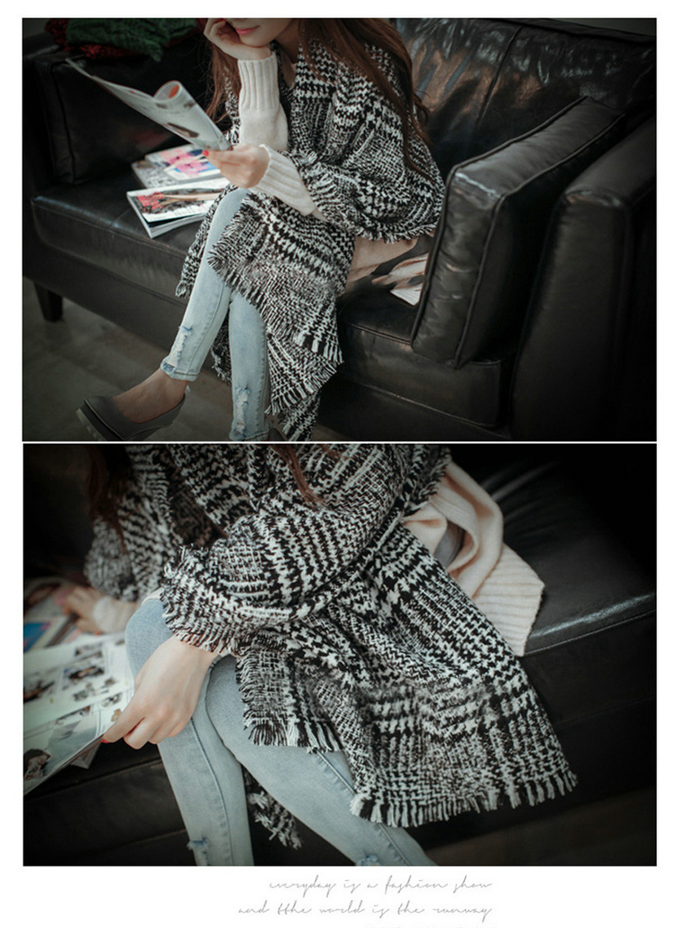 ผ้าพันคอกันหนาว ผ้าคลุมไหล่ ไหมพรม เกาหลี เข้าได้กับทุกชุด พร้อมส่ง same pic