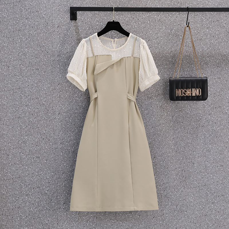เดรสแขนสั้น มีไซส์ L-4XLอก 38-47 นิ้ว ใส่ได้ทั้งสาวหุ่นดีน่ารักจนถึงสาวอวบพลัสไซส์