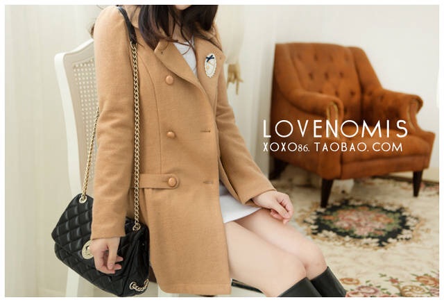 LADY COAT เสื้อโค้ทกันหนาว ทรงหวานๆ สไตล์เกาหลี พร้อมส่ง CAMEL