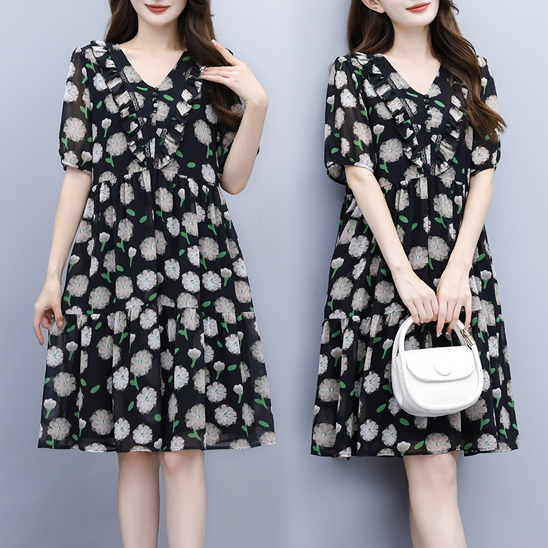 เดรสแขนสั้น มีไซส์ L-4XLอก 38-47 นิ้ว ใส่ได้ทั้งสาวหุ่นดีน่ารักจนถึงสาวอวบพลัสไซส์ จัดส่งฟรี! ทักแชทสั่งซื้อ