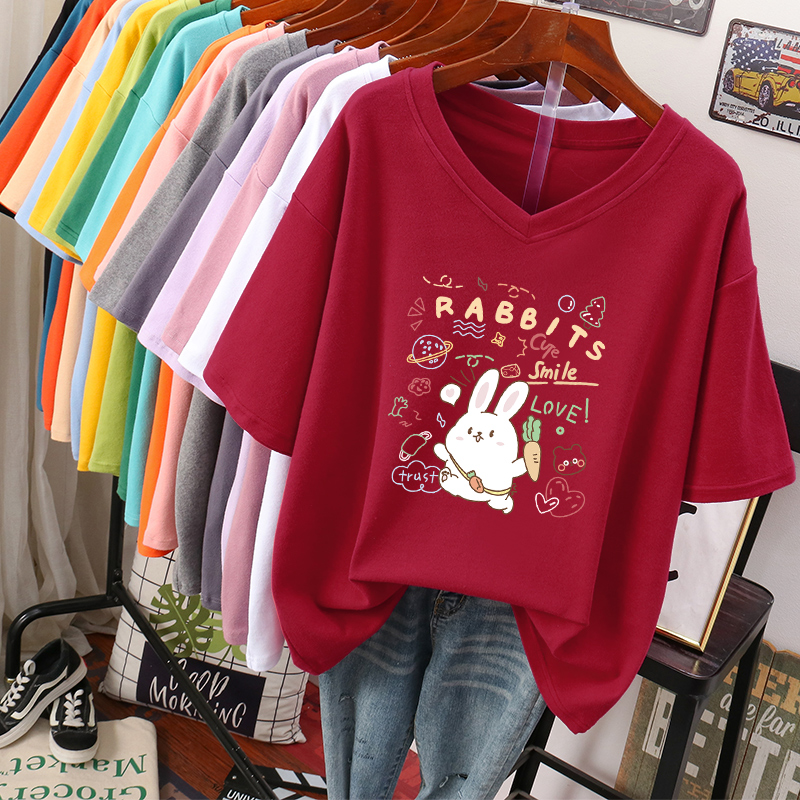 เสื้อยืดคอตตอน สกรีนลายน่ารัก มีหลากหลายสี ส่งฟรีทั่วไทย BY JIMIAO