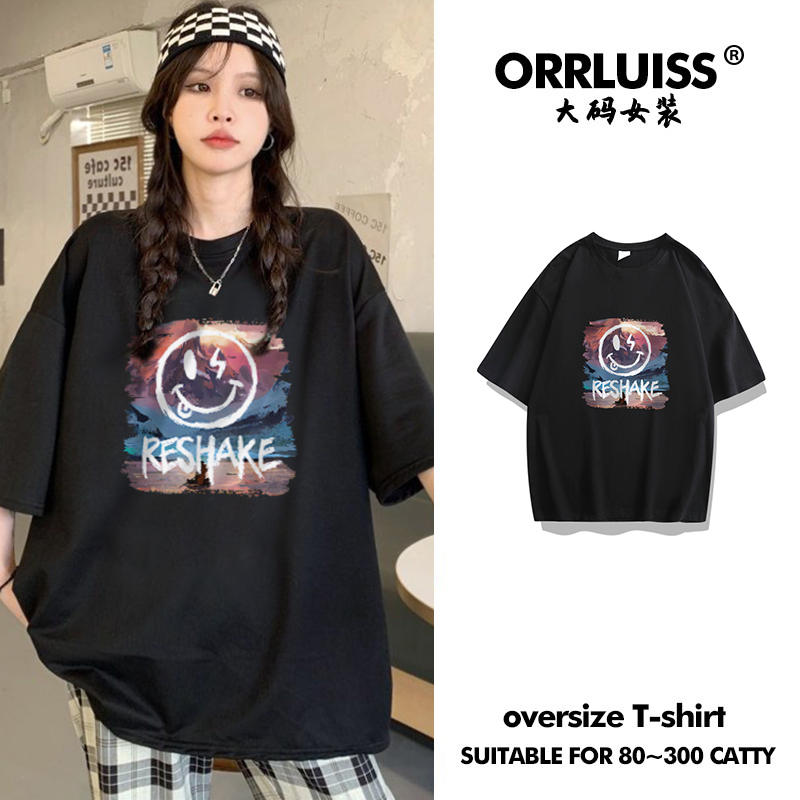 เสื้อโอเวอร์ไซส์เกาหลี เสื้อยืดพลัสไซส์ เสื้อยืดคนอ้วน เสื้อยืดโอเวอร์ไซส์ผู้หญิง