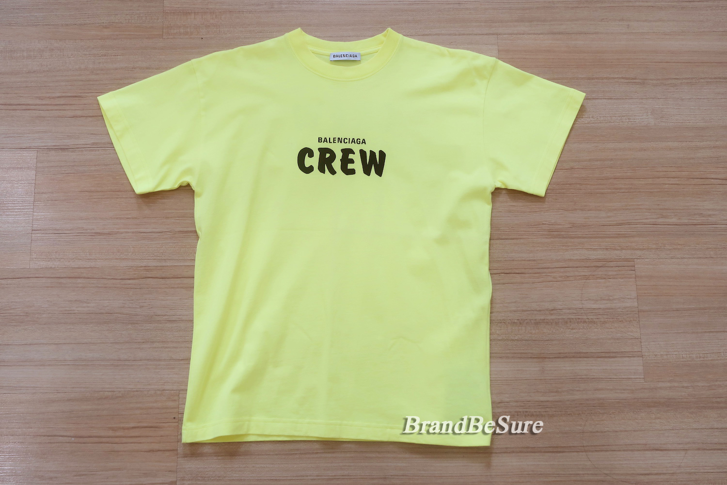 Balenciaga Yellow Crew Slogan Print T-shirt XS