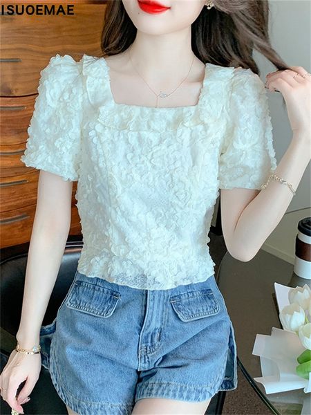 เสื้อลูกไม้ แขนสั้น