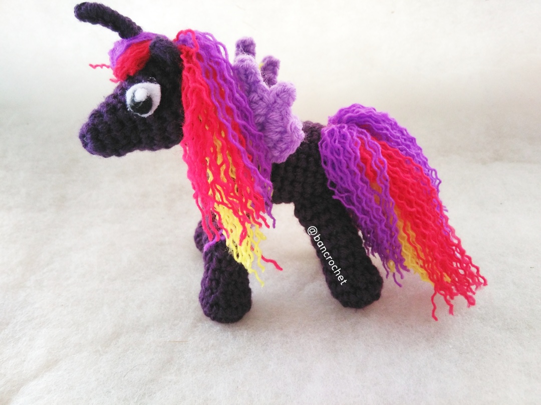 ม้าโพนี่ถัก pony amigurumi crochet ม่วง