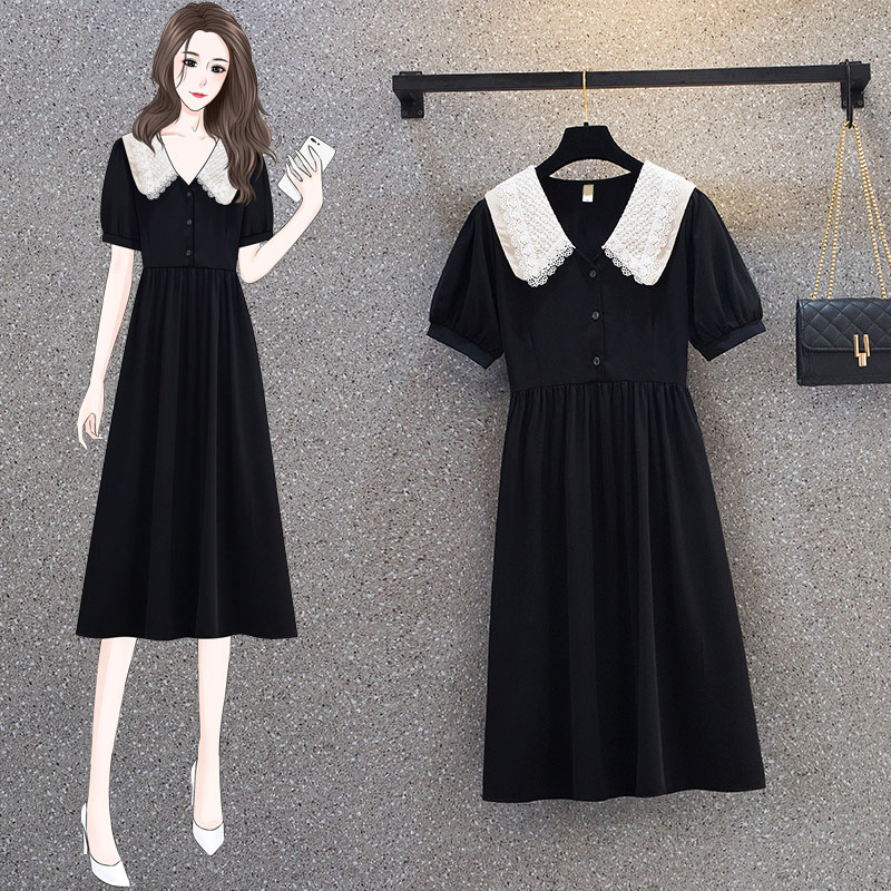 เดรสแขนสั้น มีไซส์ L-4XLอก 38-47 นิ้ว ใส่ได้ทั้งสาวหุ่นดีน่ารักจนถึงสาวอวบพลัสไซส์