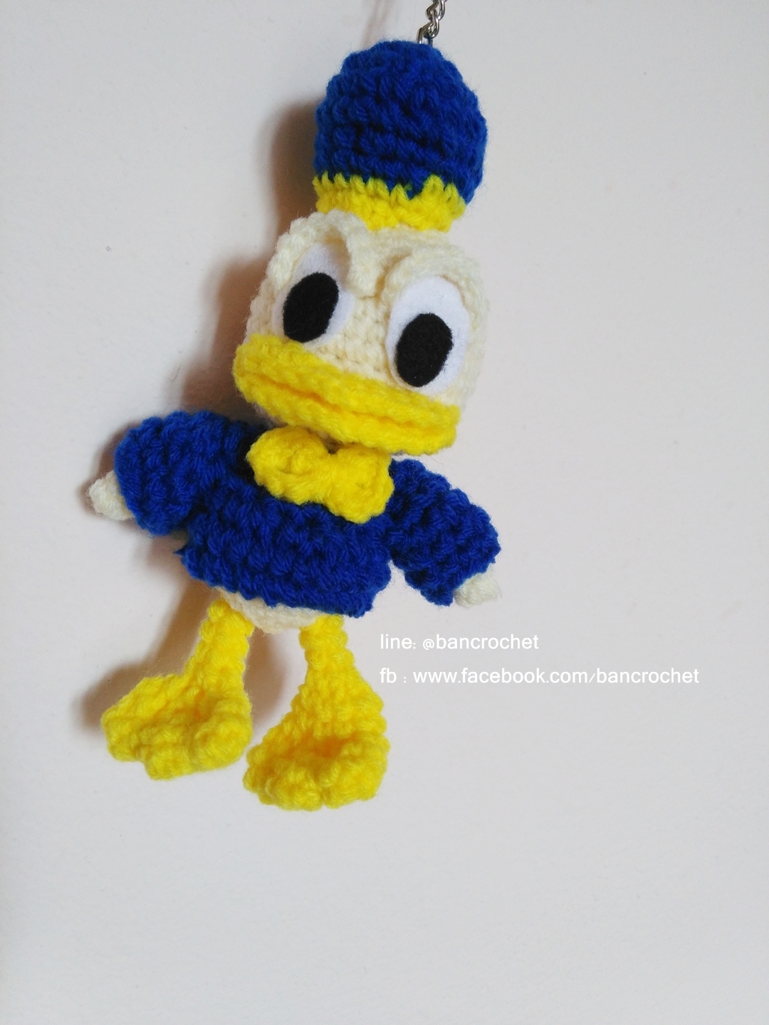 ตุ๊กตาเป็ด donald duck ขนาด 5 นิ้ว (donald duck amigurumi crochet)