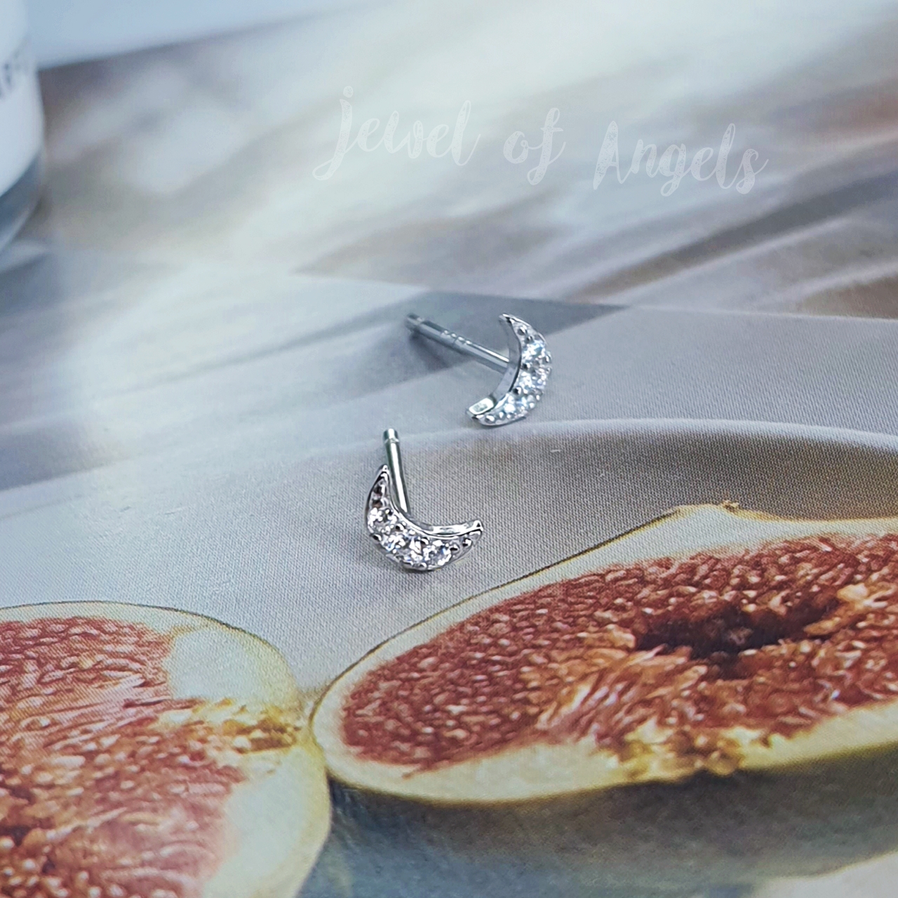 ต่างหูเงินแท้ S925 รุ่น Crescent พระจันทร์ เพชรCZ สีเงิน เงินแท้ทั้งชิ้น Silver925 ต่างหูน่ารัก ต่างหูผู้หญิง ตุ้มหูเงินแฟชั่น
