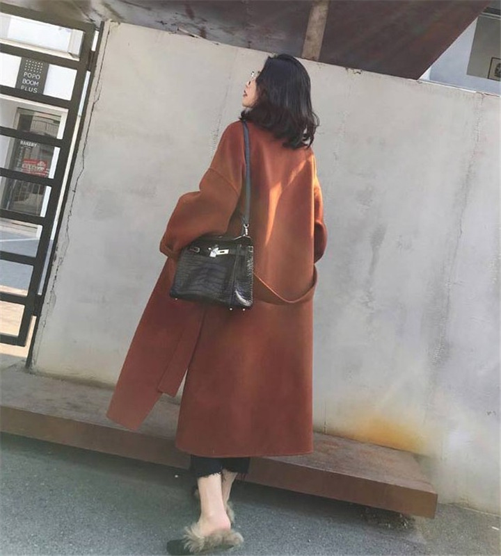 เสื้อโค้ทยาว สไตล์เกาหลี ผ้าวูลผสม แต่งสายผูกเอว ใส่ได้หลายสไตล์ มี 3 สี พร้อมส่ง