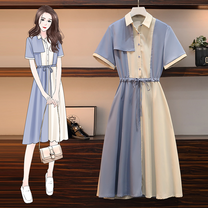 เดรสแขนสั้น มีไซส์ L-4XLอก 38-47 นิ้ว ใส่ได้ทั้งสาวหุ่นดีน่ารักจนถึงสาวอวบพลัสไซส์