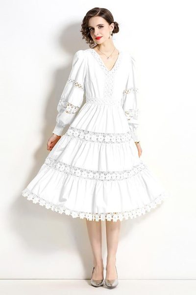 ชุดเดรสยาวสวยๆ ชุดเดรสยาวใส่สบาย ใส่ทำงาน