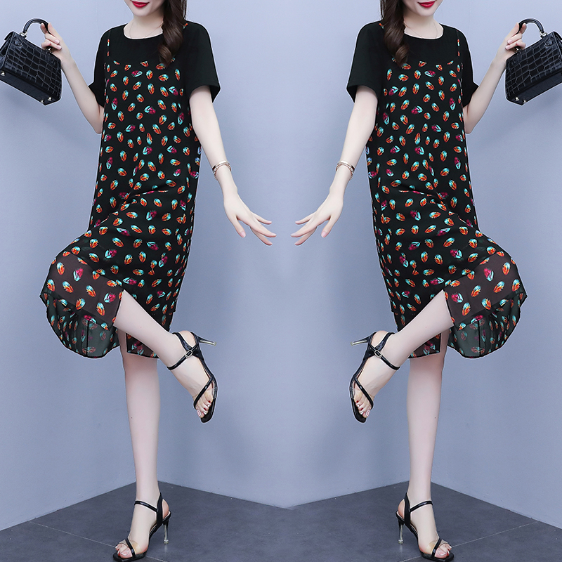 เดรสแขนสั้น มีไซส์ L-5XLอก 38-48 นิ้ว ใส่ได้ทั้งสาวหุ่นดีน่ารักจนถึงสาวอวบพลัสไซส์