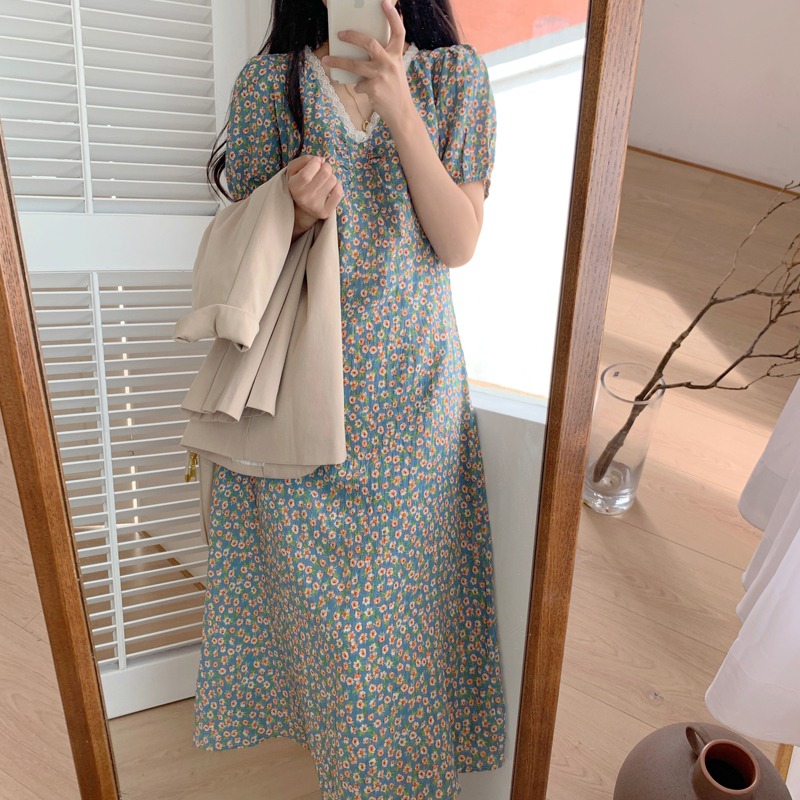 เดรสแขนสั้น มีไซส์ L-4XLอก 38-47 นิ้ว ใส่ได้ทั้งสาวหุ่นดีน่ารักจนถึงสาวอวบพลัสไซส์