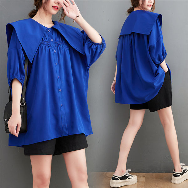 เสื้อลินินคนอ้วน เสื้อทีเชิ้ตคนอ้วนผู้หญิง เสื้อทีเชิ้ตตัวใหญ่ By Literary Plus size