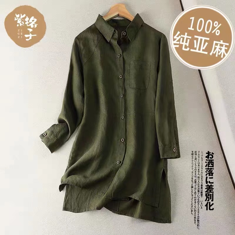 เสื้อลินิน เสื้อผ้าฝ้ายลินิน เสื้อเชิ้ตผ้าลินิน S M l XL จากแบรนด์ ZIMO