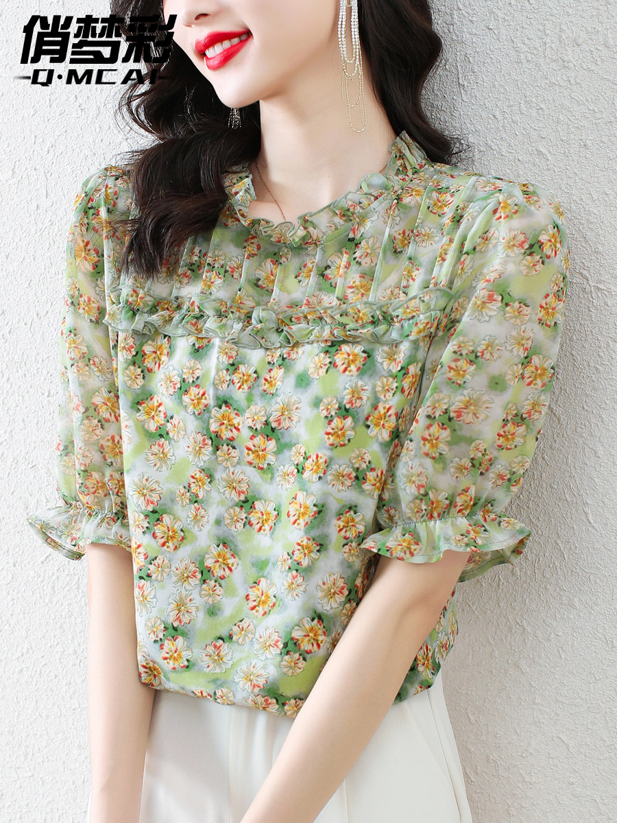เสื้อชีฟอง เสื้อแฟชั่นสุภาพสตรีวัยผู้ใหญ่ มีไซต์ อก34นิ้ว-43นิ้ว
