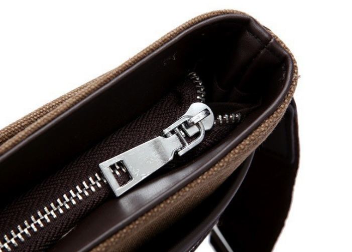 กระเป๋าสะพายข้างผู้ชาย ขนาดกลาง กระเป๋าสะพายผ้าแคนวาส แบบไม่มีฝาปิด ใช้ง่าย กระเป๋าสะพายข้างผู้หญิง ผู้ชายใช้ได้ สีน้ำตาล น้ำเงิน 607366