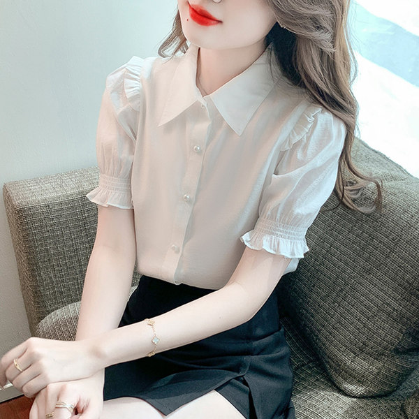 เสื้อลูกไม้ แขนสั้น